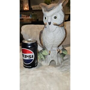MID CENTURY CERAMIC OWL PERCHED SCULPTURE 10" VINTAGE OWL MCM